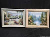 Both framed landscape artworks side by side