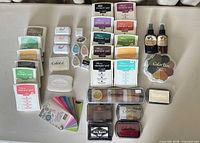 Overhead view of entire lot showing all ink pads, spray mists and swatch fan