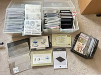 Full lot with storage boxes, dies, platforms, pads and binder