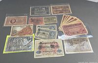 Group view of all banknotes laid out