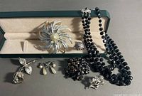 Group shot of all jewelry items and box