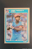 Front of 1985 Fleer Kirby Puckett rookie card