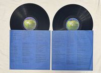 Both vinyl LPs partially inside blue inner sleeves