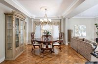Dining set in room view showing full table and chairs