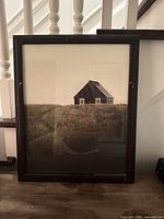 Front view of framed print showing subject and frame wear