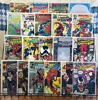 Front view showing all 20 Amazing Spider-Man issues on a rack