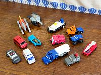 All 13 Micromaster vehicles on table