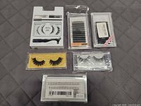 Group shot of all six sealed lash products