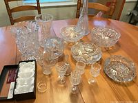 Group shot showing all crystal pieces on table