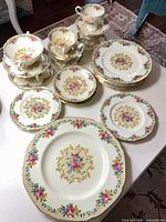 Group view of plates, cups and saucers