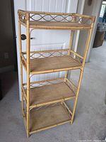 Full view four-tier rattan bookshelf