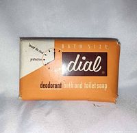 Front view showing Dial logo, bath size label, wrapper condition