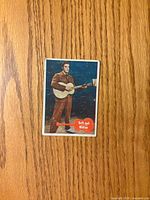 Front of Elvis Presley card showing image and caption