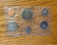 Front view of sealed 6-coin 1968 Canadian uncirculated set