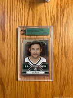 Front view of encapsulated Ed Belfour Ultimate Silver card