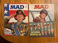 Front covers of both Mad magazines showing issue No.140 Jan 1971 and Catch-All-22 parody cover