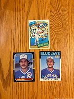 front view of all three Dave Stieb cards