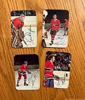 Fronts of four 1977-78 Montreal Canadiens cards laid out