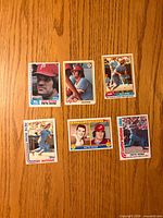 Fronts of six Pete Rose cards