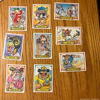 Front view showing all nine cards with artwork visible