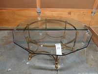 Full view of assembled glass top table