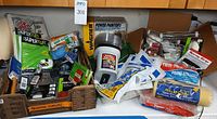 Overall lot showing boxed Wagner sprayer, paint pail, rollers, drop cloths and accessories in two crates