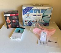Group shot of all four boxed/wrapped fitness items