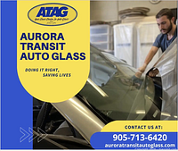 Company logo and branding for Aurora Transit Auto Glass