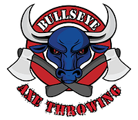 Bullseye Axe Throwing logo with crossed axes