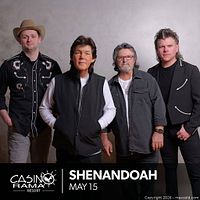 Promotional image of Shenandoah with Casino Rama branding and May 15 date