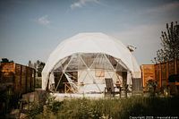 Exterior view of geodesic dome accommodation
