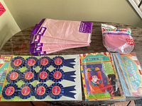 All packaged party supplies laid out