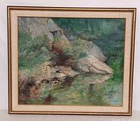 Front view of framed painting