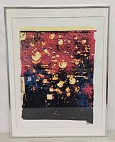 Full view of framed abstract lithograph print