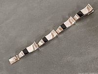Full view of sterling silver onyx bracelet