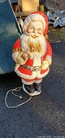 Front view of 28" plastic Santa Claus blow mold with cord
