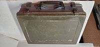 Front view of gray Plano Phantom III tackle box closed