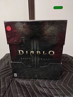 Front view of sealed collector's edition box displaying Diablo III Reaper of Souls title and ESRB M rating.