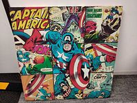 Front view of entire Captain America comic collage canvas