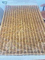 Entire blanket front showing faux fur side and size