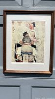 Overall view of framed Norman Rockwell print