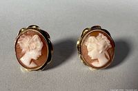 Front view of both cameo earrings