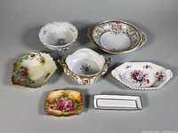 All six porcelain pieces grouped