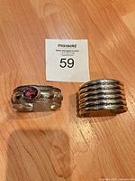 Both sterling silver cuff bracelets front view