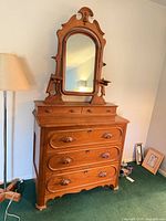Full view of dresser with mirror attached