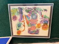 full view of framed abstract print