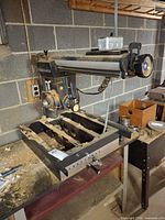 Full view of Craftsman radial arm saw on stand