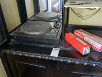 Jewel 505-2 record player with two Highball-2 microphone boxes beside it