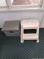 Stool and ottoman side by side