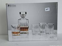 Front of boxed Maxwell & Williams Empire 5-piece whisky set